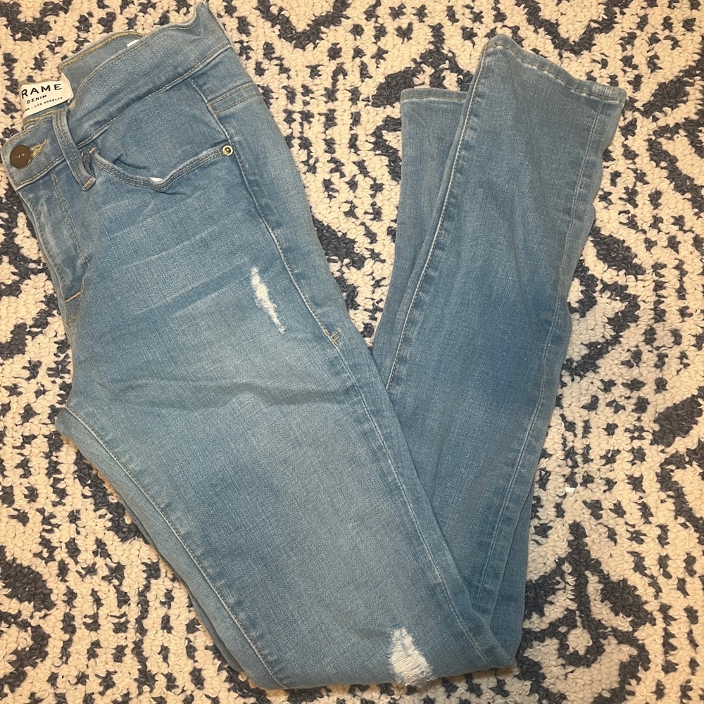 Frame Denim Sky Blue Skinny Jeans